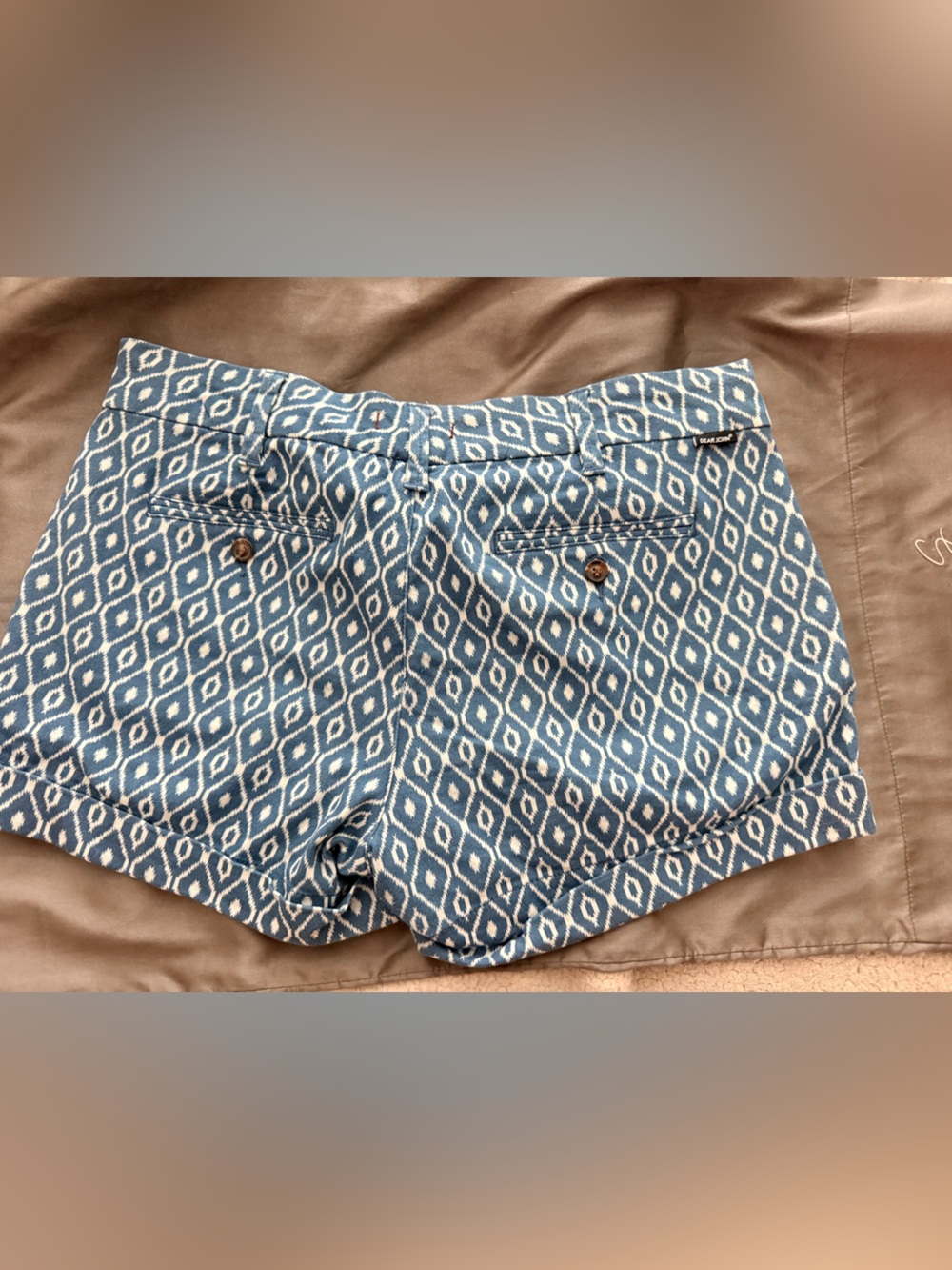 Dear John Blue and White Ikat Print Women’s Shorts